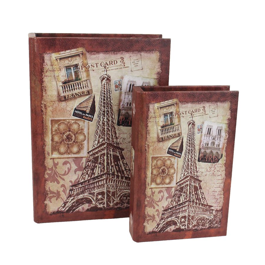 Dřevěná kniha Eiffelovka, 2ks D1620 - Dřevo