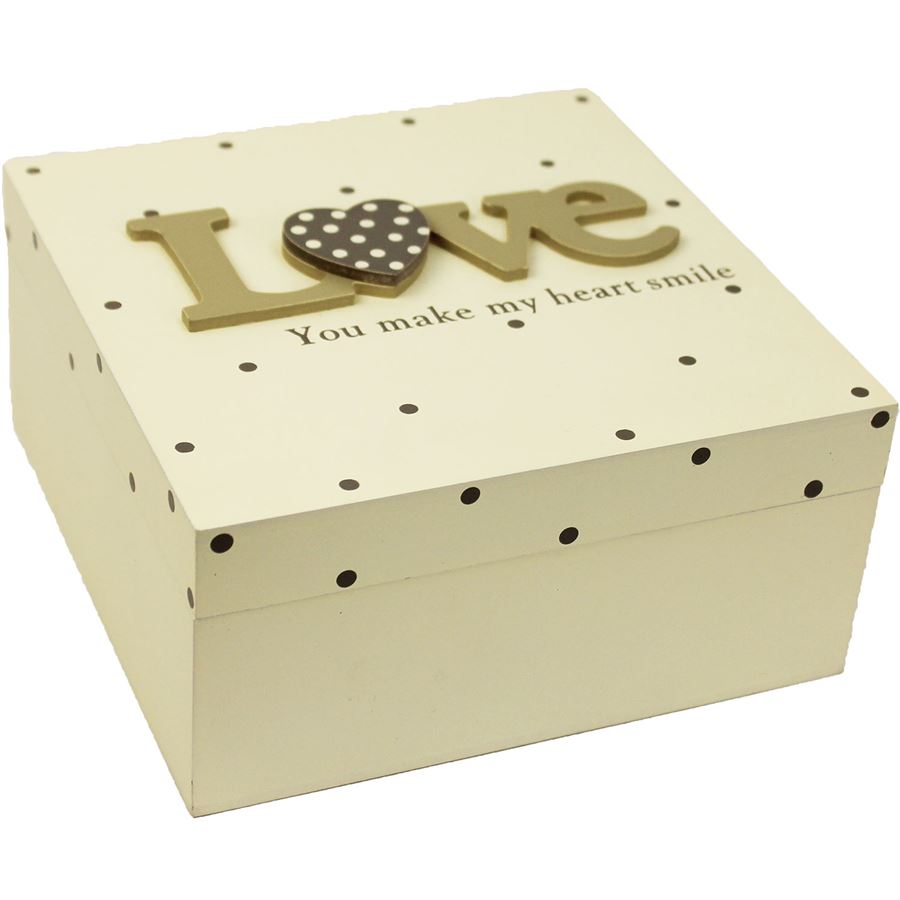 Dřevěná krabička Love D0419 - Dřevo