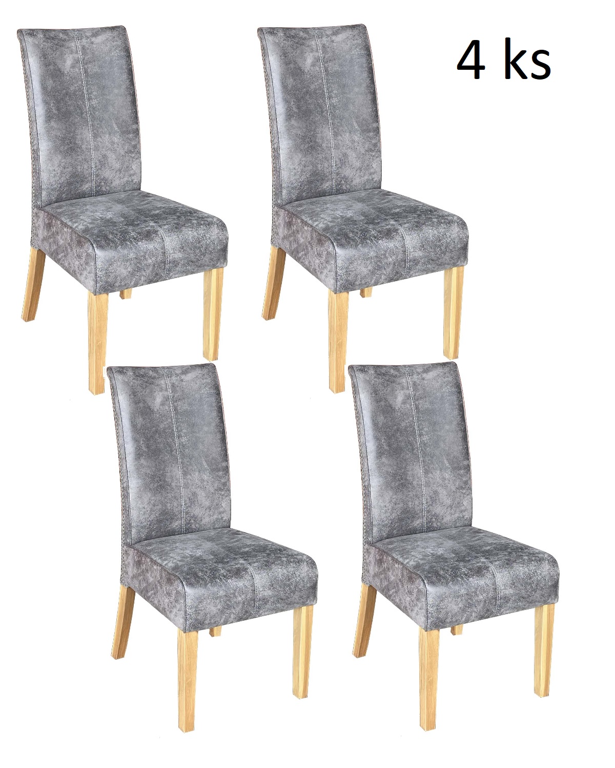 Jídelní židle CHESTER grey - sada 4 kusy - Masiv