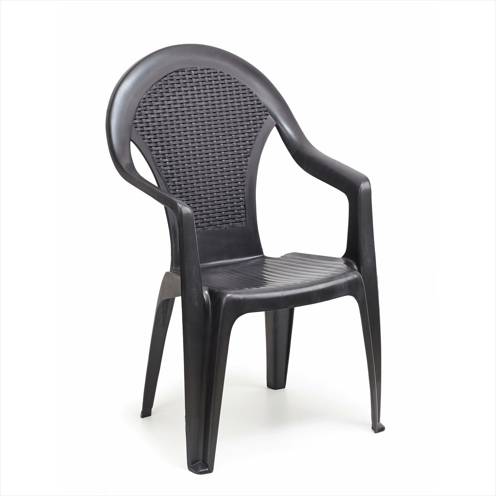 Plastová zahradní židle Giglio, antracit - Plast