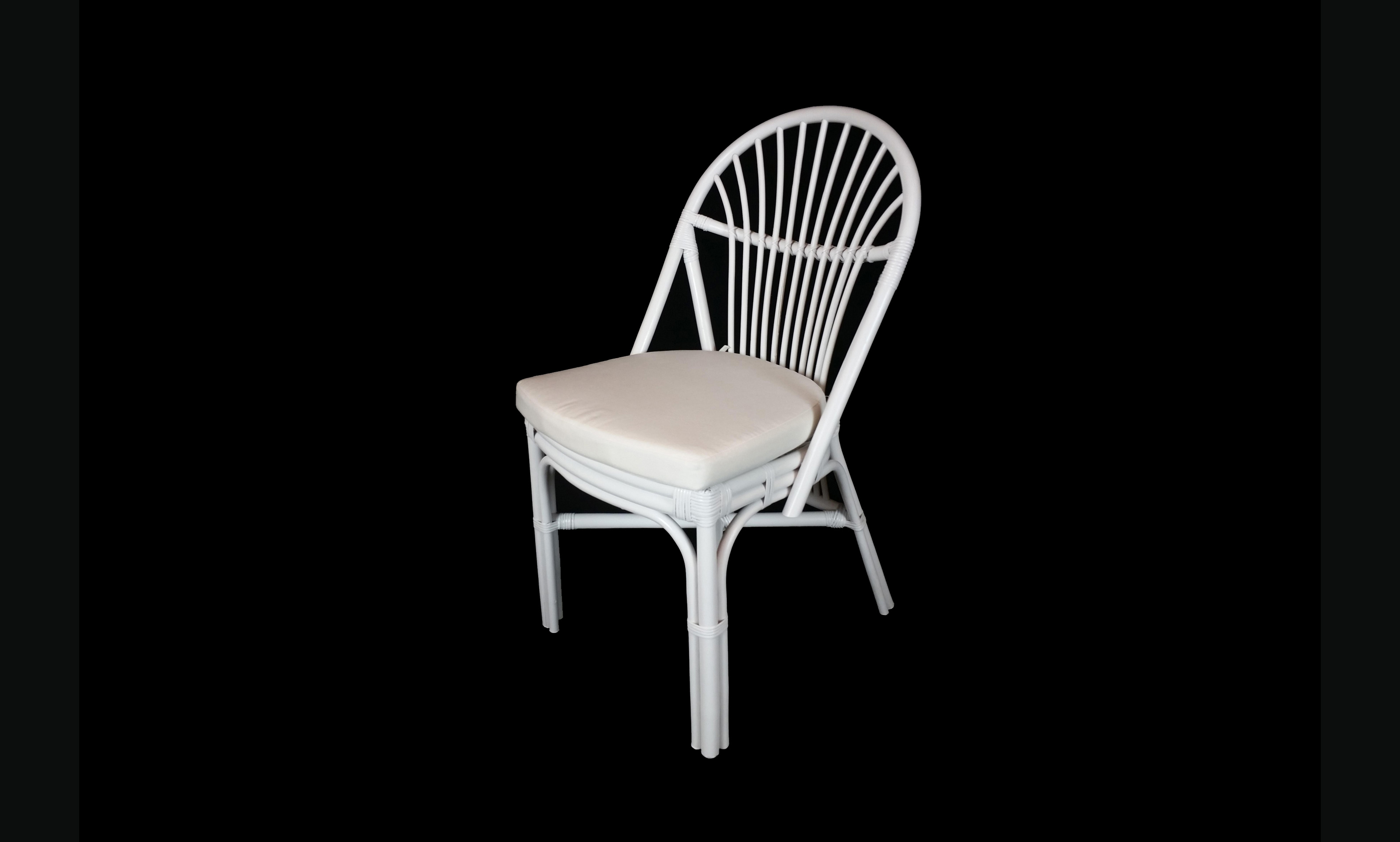 Ratanová jídelní židle BALI - bílý ratan - Ratan