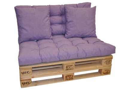 Sada polstrů na paletový nábytek - fialový MELÍR - Látka