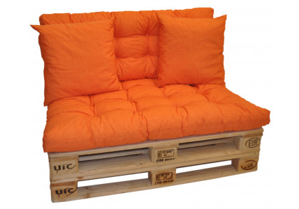 Sada polstrů na paletový nábytek - oranžový MELÍR - Látka