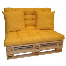 Sada polstrů na paletový nábytek - žlutý MELÍR - Látka