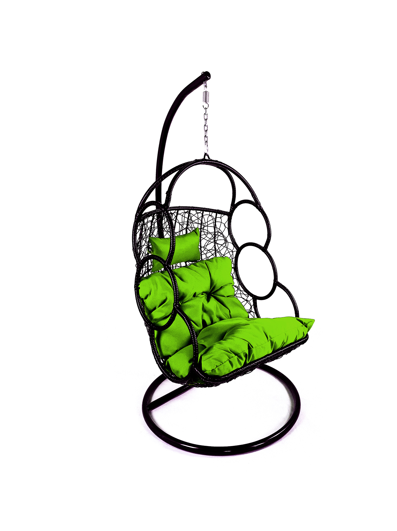 Závěsné relaxační křeslo SEWA, zelený sedák - Umělý ratan