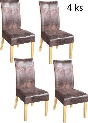 Jídelní židle CHESTER  brown - sada 4 kusy