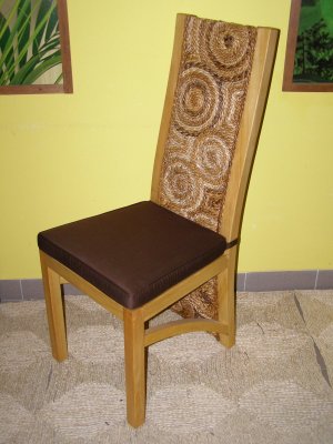 Jídelní židle LATVIA - borovice - banánový list