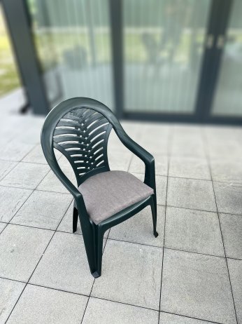 Malý polstr na židli, světle šedý melír