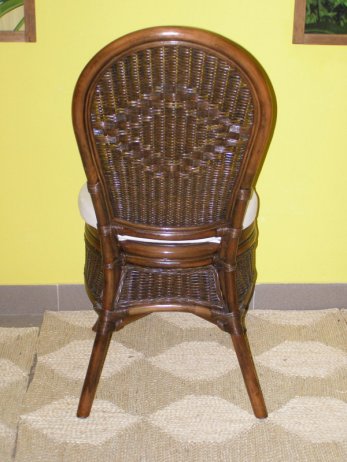 Ratanová jídelní židle ROMA - tmavá