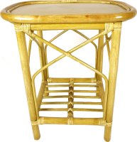 Ratanový odkládací stolek - světlý med
