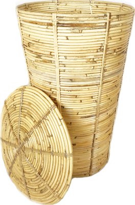 Ratanový prádelní koš, světlý