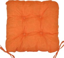 Sedák na židli 39x39 cm - oranžový melír - set 4 kusy