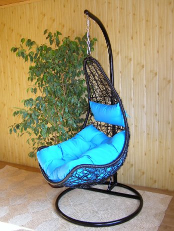 Závěsné relaxační křeslo NELA, modrý sedák